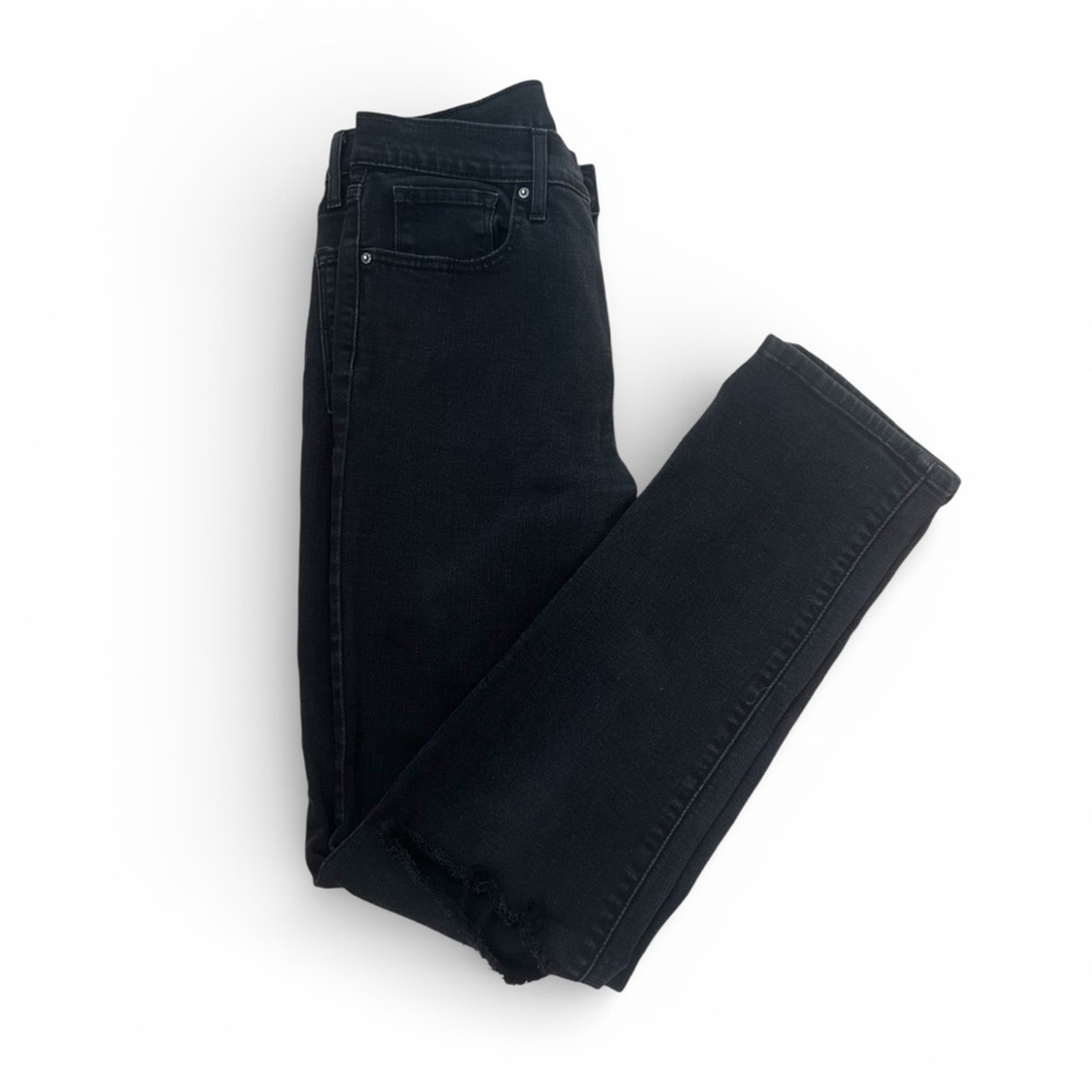 Vintage Black Distressed High Rise Straight Leg Levi Jeans